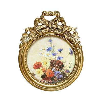 Antique Photo Frame round Small Picture Display Frame for Bedroom Home Decor