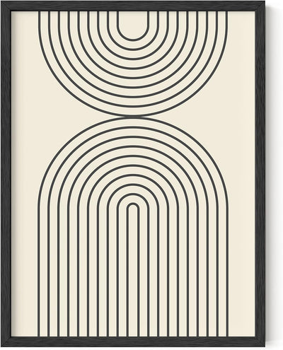 Neutral Wall Art Prints for Wall Decor - Boho Art Wall Prints | Mid Century Modern Decor Line Art Wall Decor and Geometric Wall Decor | 12" X 16" UNFRAMED